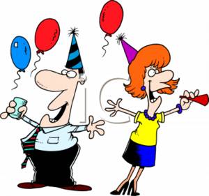 Businesswoman & Businessman Partying